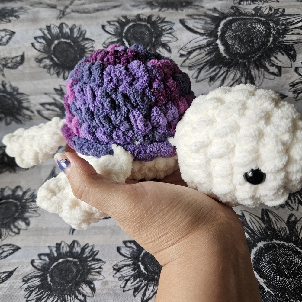 Crochet Pink Purple Turtle Amigurumi Plushie